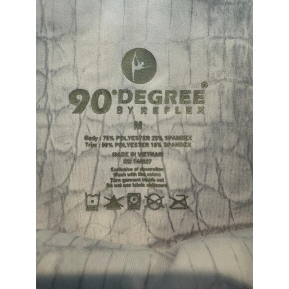 90 Degree by Reflex High Rise Bike Shorts Gray Blue Croc Print Pockets Size M - Picture 4 of 7